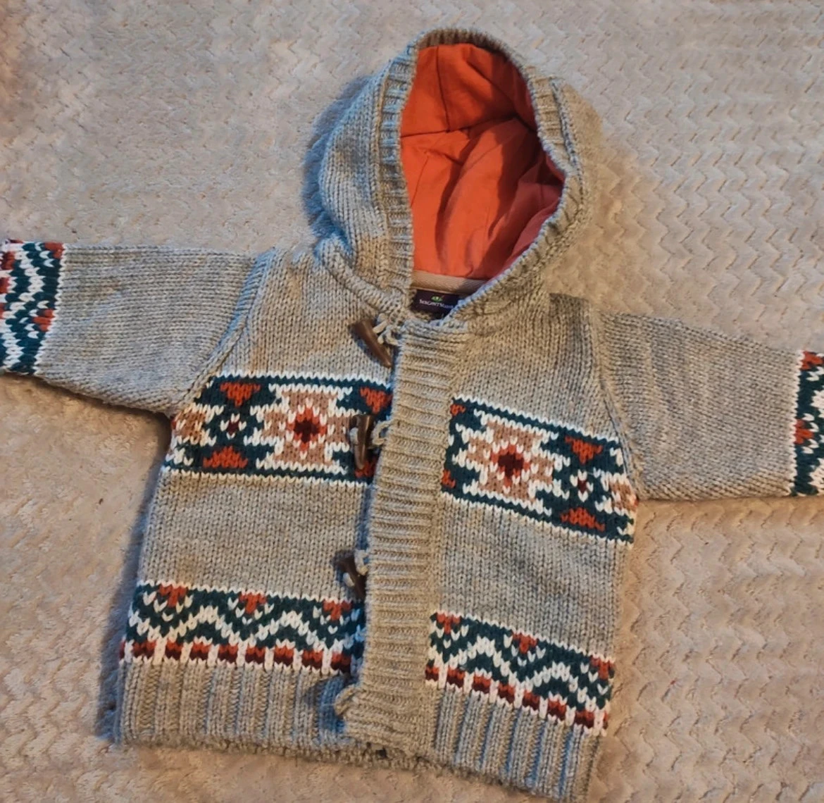 Gilet Sergent Major type péruvien à capuche 9 mois (71 cm)